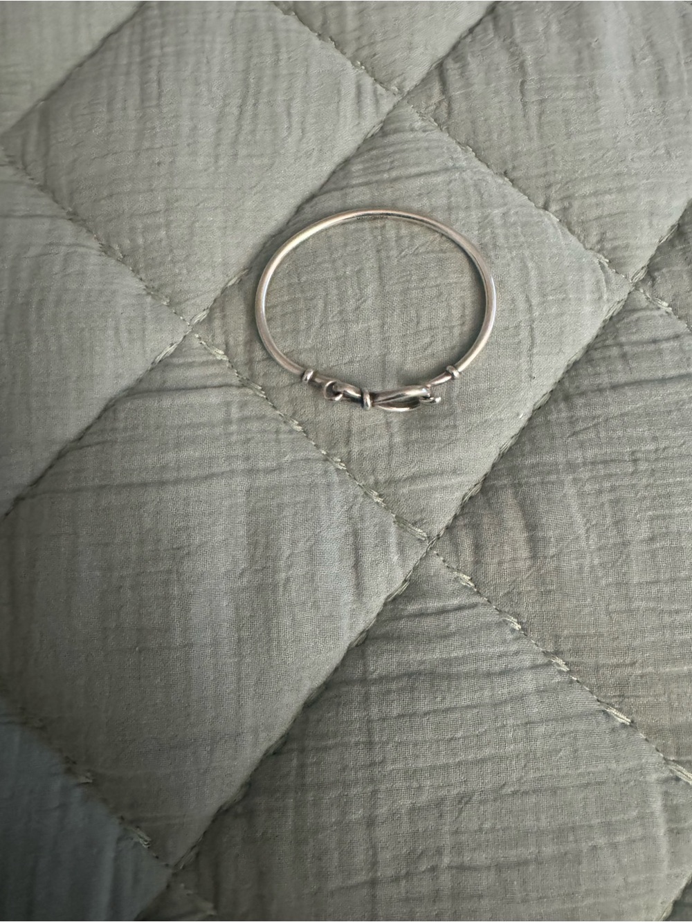 Pandora Silver Knot Detail Bangle Bracelet